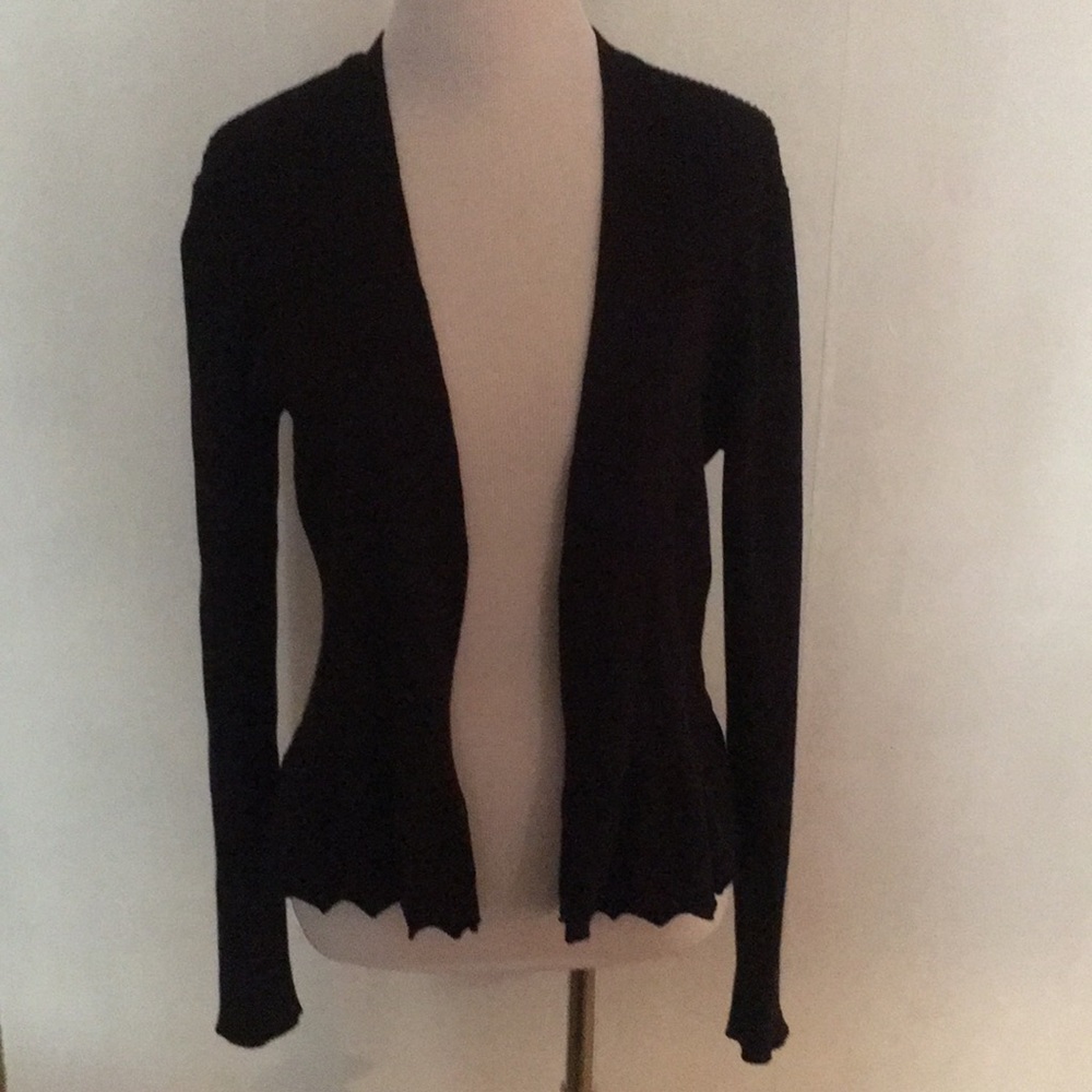 Daisy Fuentes Black Open Front Cardigan